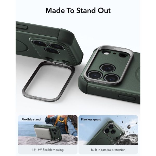 Θήκη iPhone 18 Pro / 17 Pro ESR Cyber Tough Kickstand MagSafe Green - Image 4