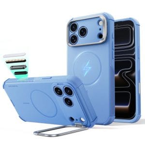 Θήκη iPhone 18 Pro Max 17 Pro Max ESR Cyber Tough Kickstand MagSafe Light Blue