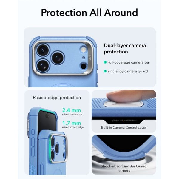 Θήκη iPhone 18 Pro Max / 17 Pro Max ESR Cyber Tough Kickstand MagSafe Light Blue - Image 5