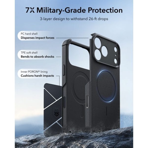 Θήκη iPhone 18 Pro / 17 Pro ESR Cyber Tough MagSafe Black - Image 4