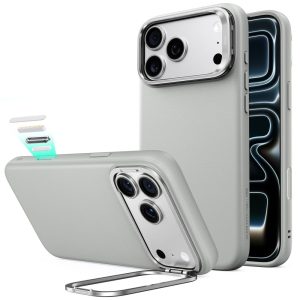 Θήκη iPhone 18 Pro 17 Pro ESR Atelier Leather Kickstand MagSafe Grey