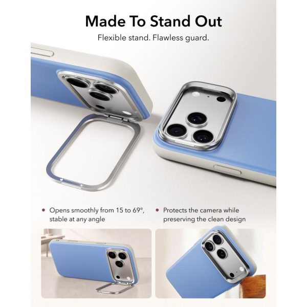 Θήκη iPhone 18 Pro / 17 Pro ESR Atelier Leather Kickstand MagSafe Light Blue - Image 4