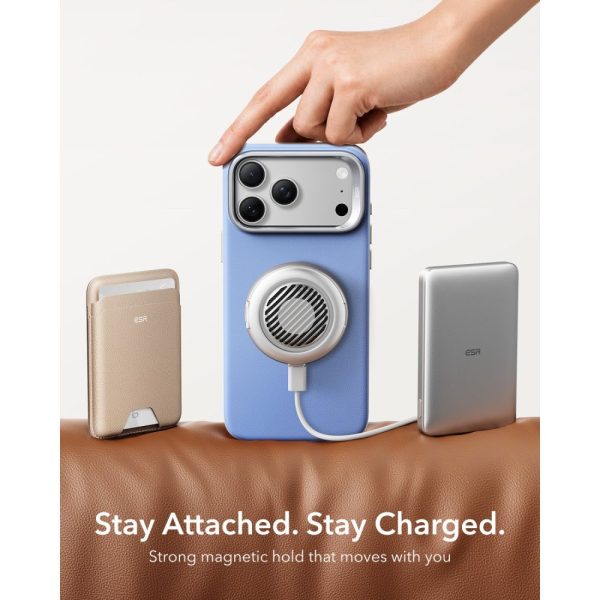 Θήκη iPhone 18 Pro / 17 Pro ESR Atelier Leather Kickstand MagSafe Light Blue - Image 7