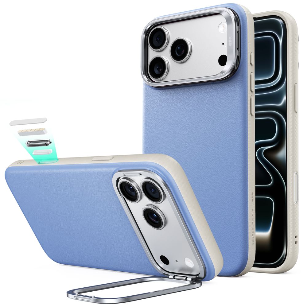 Θήκη iPhone 18 Pro 17 Pro ESR Atelier Kickstand MagSafe Light Blue