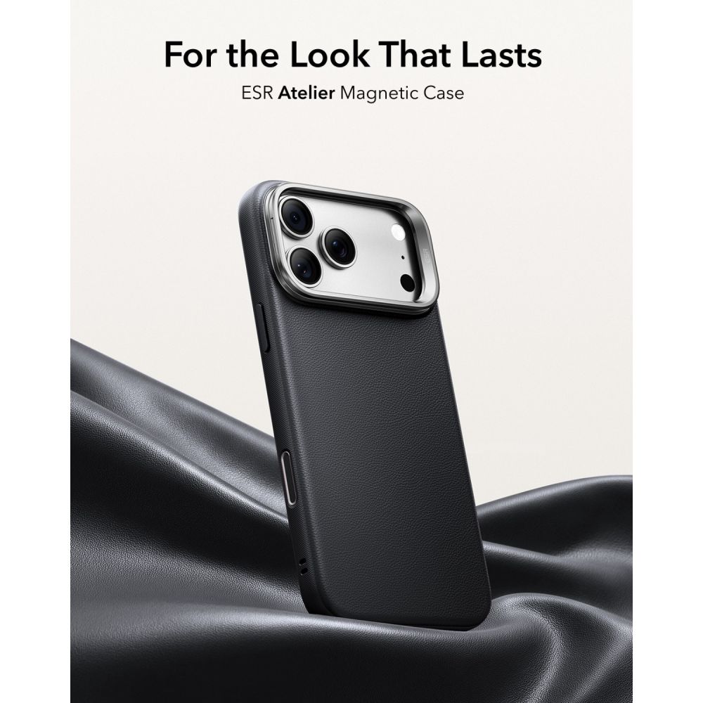 Θήκη iPhone 18 Pro Max / 17 Pro Max ESR Leather Kickstand MagSafe Black - Image 2