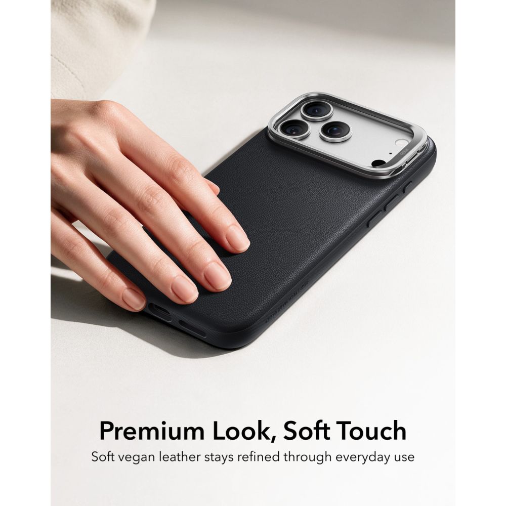 Θήκη iPhone 18 Pro Max / 17 Pro Max ESR Leather Kickstand MagSafe Black - Image 3