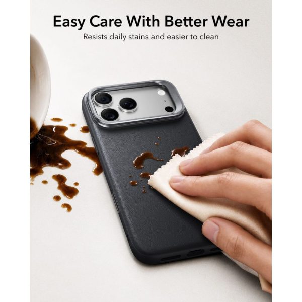 Θήκη iPhone 18 Pro Max / 17 Pro Max ESR Leather Kickstand MagSafe Black - Image 5