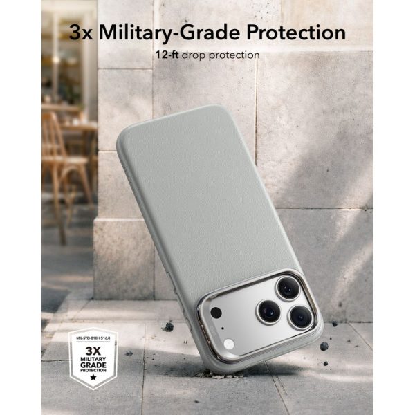 Θήκη iPhone 18 Pro Max / 17 Pro Max ESR Leather Kickstand MagSafe Grey - Image 6