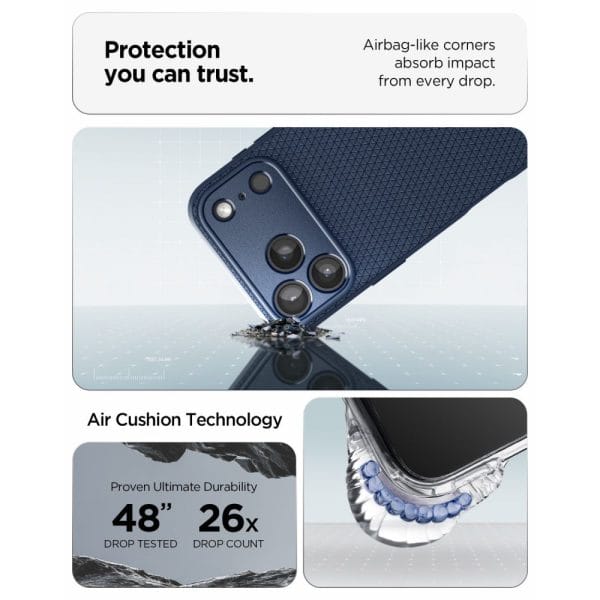 Θήκη iPhone 18 Pro Max / 17 Pro Max Spigen Liquid Air Navy Blue (ACS12112) - Image 9