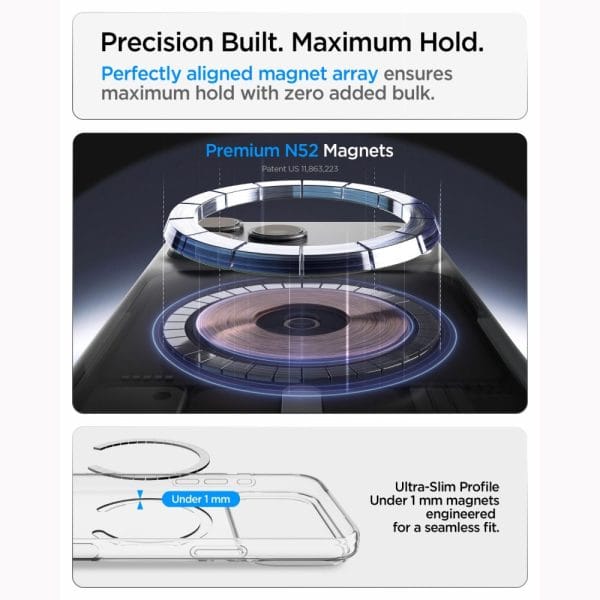 Θήκη iPhone 18 Pro Max / 17 Pro Max Spigen Liquid Crystal MagFit MagSafe Clear/White (ACS12143) - Image 8