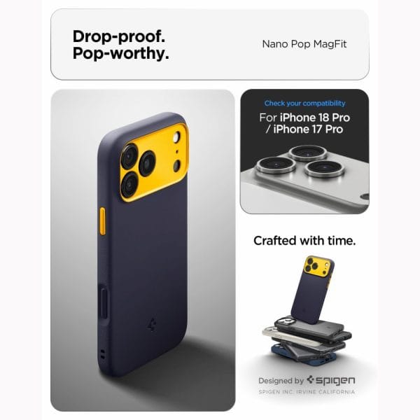 Θήκη iPhone 18 Pro / 17 Pro Spigen Nano Pop MagFit MagSafe Blueberry Navy (ACS12178) - Image 10