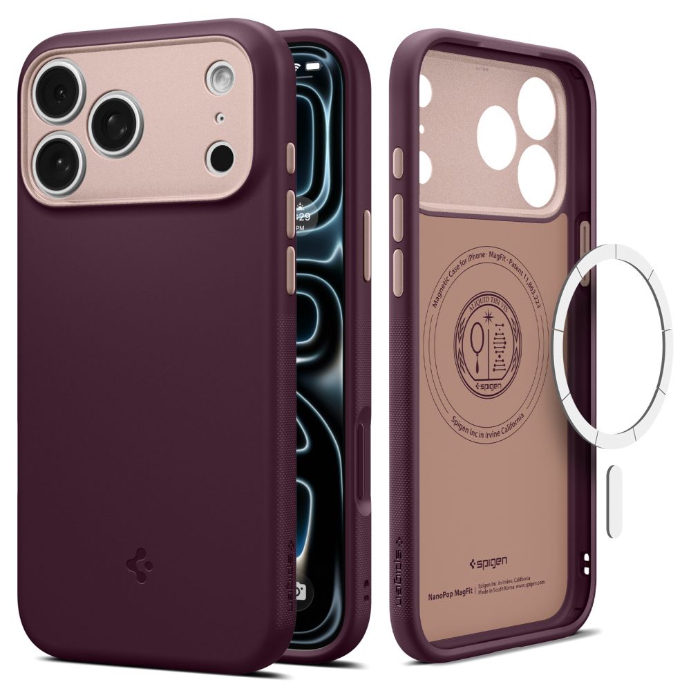 Θήκη iPhone 18 Pro 17 Pro Spigen Nano Pop MagFit MagSafe Burgundy Bean