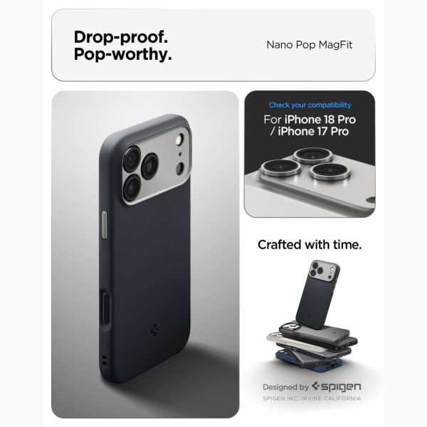 Θήκη iPhone 18 Pro Max / 17 Pro Max Spigen Nano Pop MagFit MagSafe Black Sesame (ACS12142) - Image 11