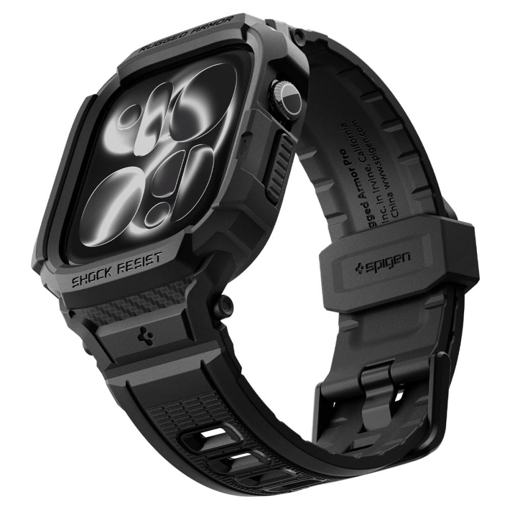 Λουράκι με Θήκη Apple Watch Series 12 (42mm) Spigen Rugged Armor Pro Matte Black (ACS11883) - Image 3