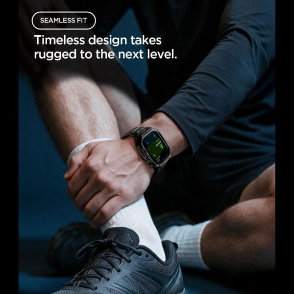 Λουράκι με Θήκη Apple Watch Series 12 (42mm) Spigen Rugged Armor Pro Matte Black (ACS11883) - Image 5
