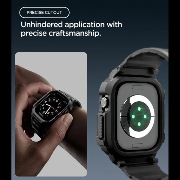 Λουράκι με Θήκη Apple Watch Series 12 (42mm) Spigen Rugged Armor Pro Matte Black (ACS11883) - Image 7