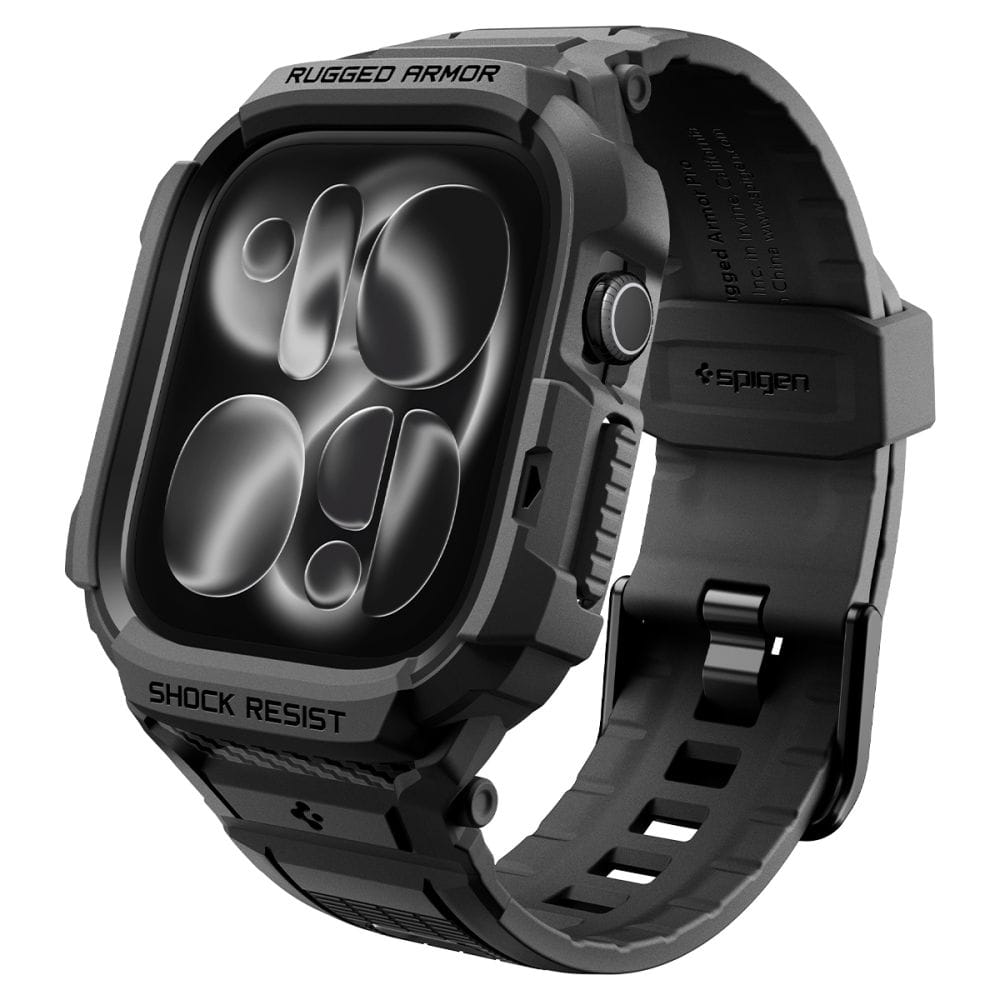 Λουράκι με Θήκη Apple Watch Series 12 46mm Spigen Rugged Armor Pro Matte Black ACS11894