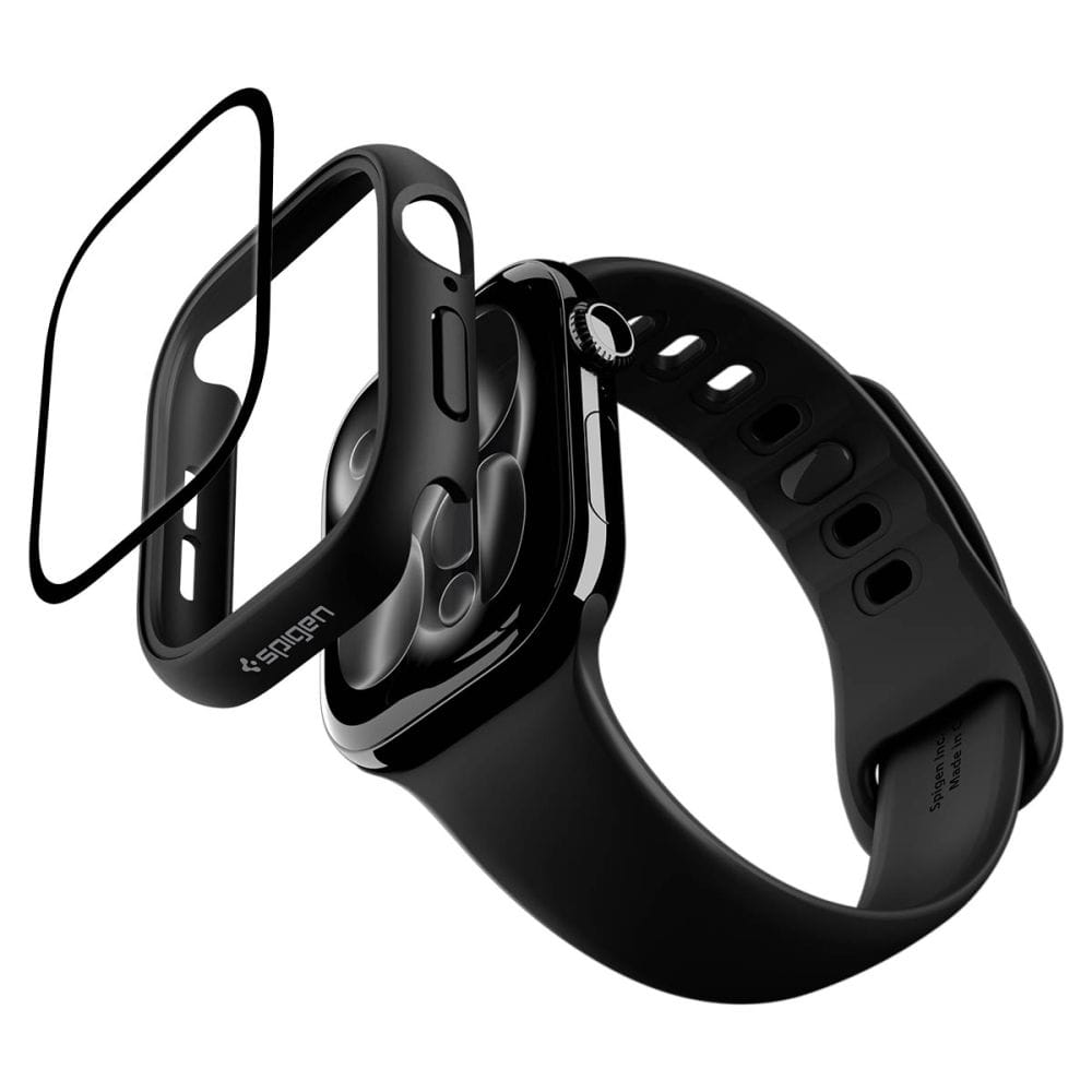 Θήκη Apple Watch Series 11 / 10 (42mm) Spigen Thin Fit 360 με Τζάμι 9H Black (ACS11410) - Image 2