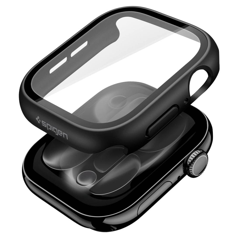 Θήκη Apple Watch Series 11 / 10 (42mm) Spigen Thin Fit 360 με Τζάμι 9H Black (ACS11410) - Image 3