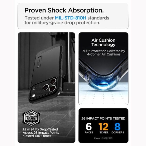 Θήκη iPhone 18 Pro / 17 Pro Spigen Tough Armor T MagFit MagSafe Kickstand Black (ACS12173) - Image 14