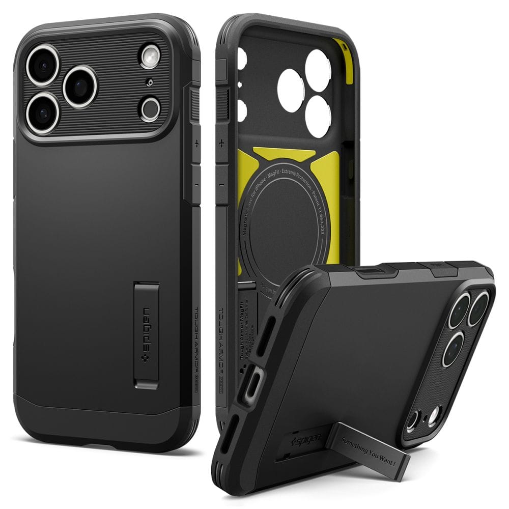 Θήκη iPhone 18 Pro / 17 Pro Spigen Tough Armor T MagFit MagSafe Kickstand Black (ACS12173) - Image 3