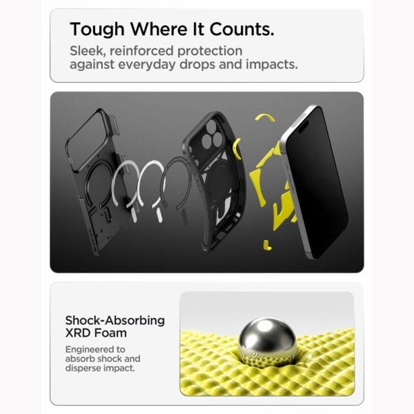 Θήκη iPhone 18 Pro / 17 Pro Spigen Tough Armor T MagFit MagSafe Kickstand Black (ACS12173) - Image 9