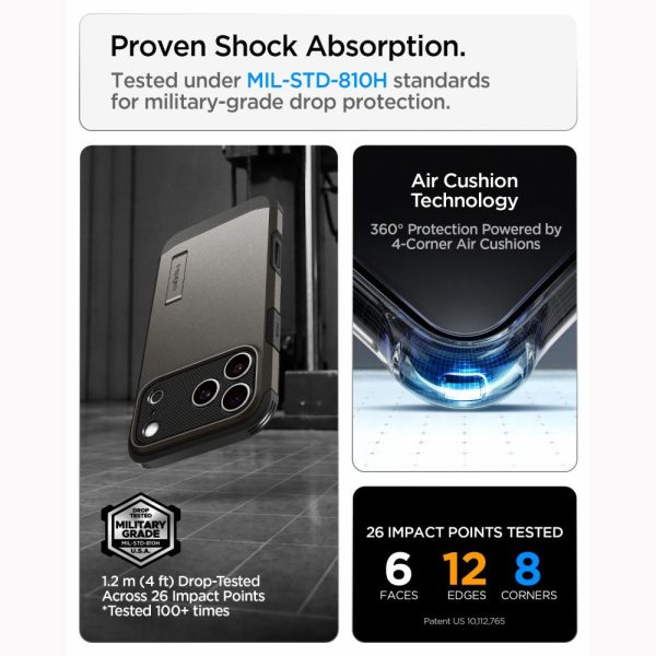 Θήκη iPhone 18 Pro / 17 Pro Spigen Tough Armor T MagFit MagSafe Kickstand Gunmetal (ACS12174) - Image 13