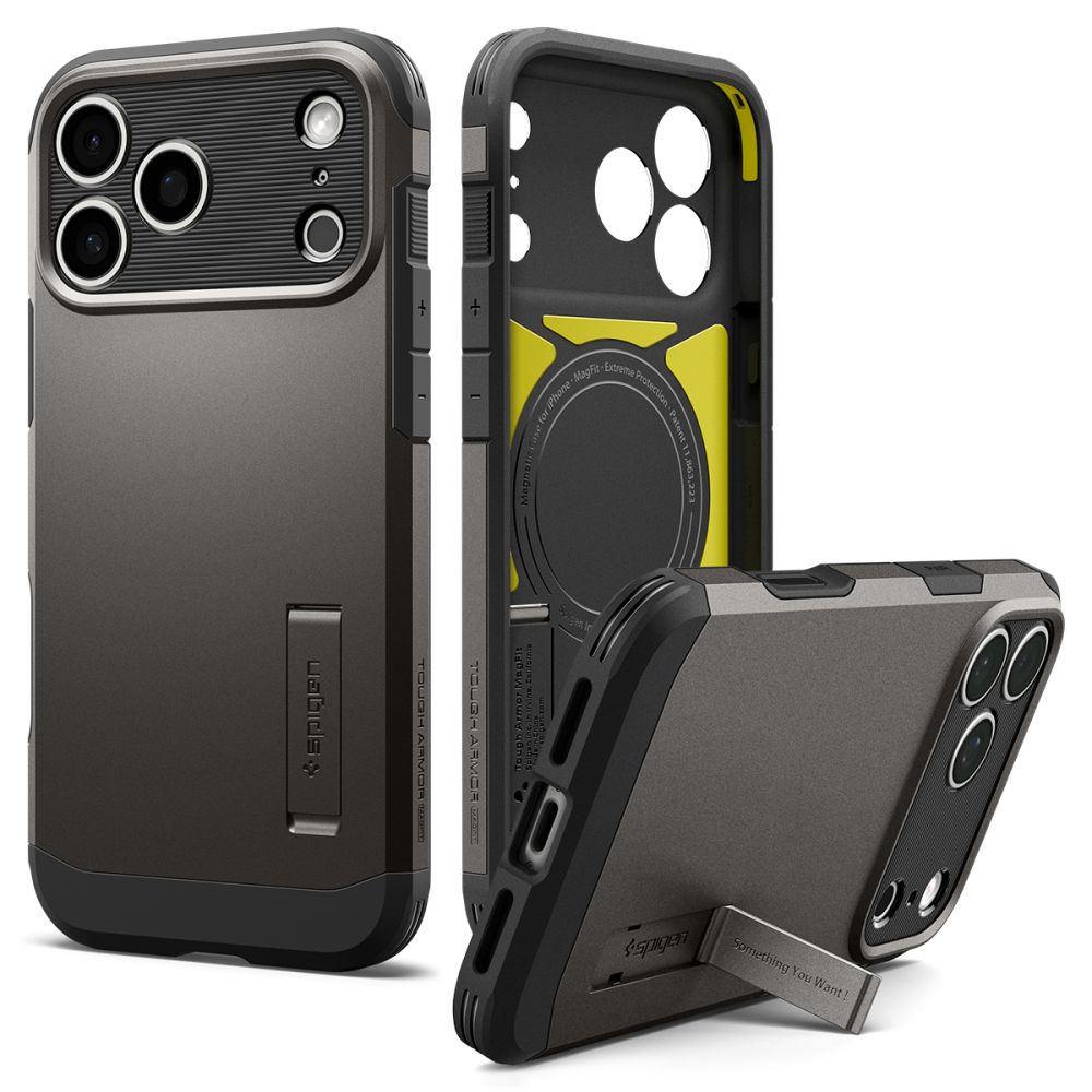 Θήκη iPhone 18 Pro / 17 Pro Spigen Tough Armor T MagFit MagSafe Kickstand Gunmetal (ACS12174) - Image 3