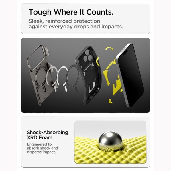 Θήκη iPhone 18 Pro / 17 Pro Spigen Tough Armor T MagFit MagSafe Kickstand Gunmetal (ACS12174) - Image 8