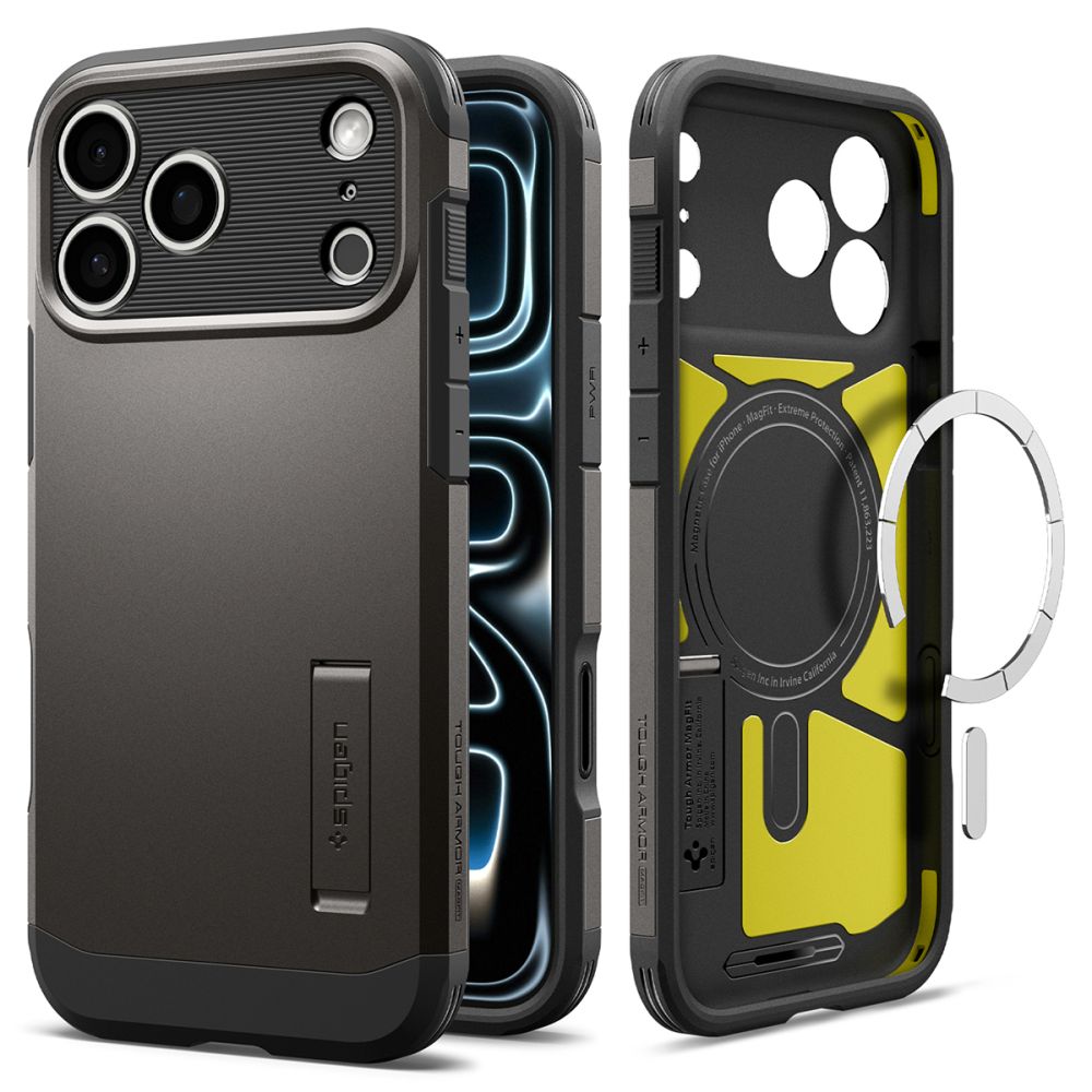 Θήκη iPhone 18 Pro 17 Pro Spigen Tough Armor T MagFit MagSafe Kickstand Gunmetal