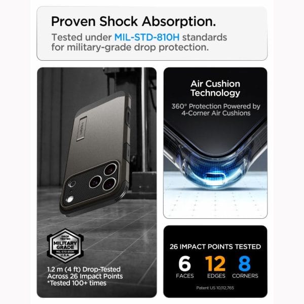 Θήκη iPhone 18 Pro Max / 17 Pro Max Spigen Tough Armor T MagFit MagSafe Gunmetal (ACS12137) - Image 13