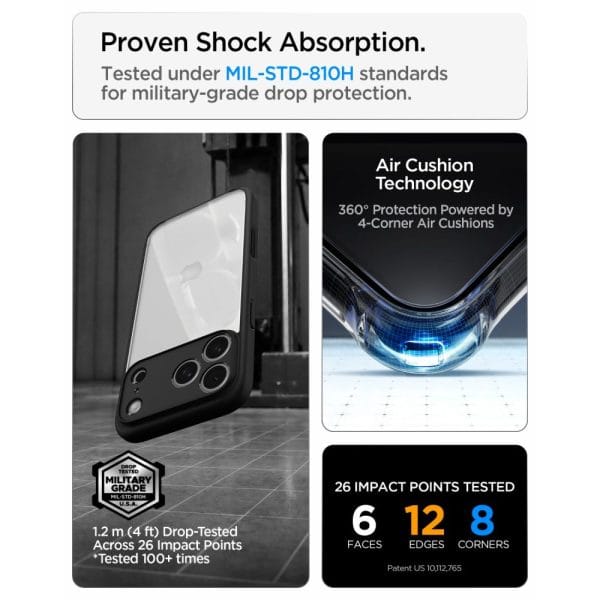 Θήκη iPhone 18 Pro Max / 17 Pro Max Spigen Ultra Hybrid Matte Black (ACS12117) - Image 9
