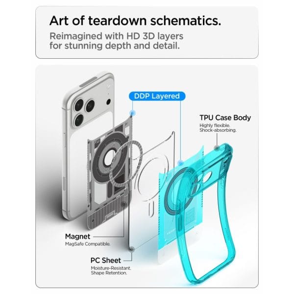 Θήκη iPhone 18 Pro / 17 Pro Spigen Ultra Hybrid MagFit MagSafe C-One Bondi Blue (ACS11985) - Image 9