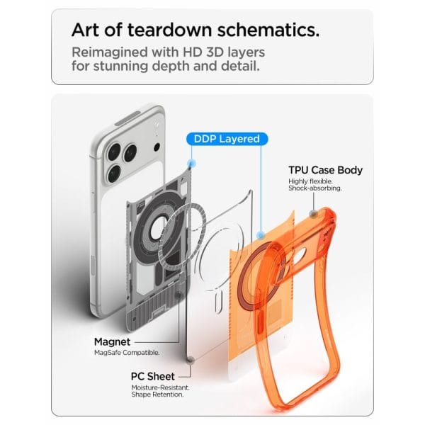 Θήκη iPhone 18 Pro / 17 Pro Spigen Ultra Hybrid MagFit MagSafe C-One Tangerine (ACS11986) - Image 9