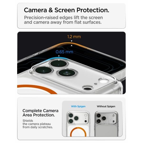 Θήκη iPhone 18 Pro / 17 Pro Spigen Ultra Hybrid MagFit MagSafe Clear/Orange (ACS12159) - Image 12