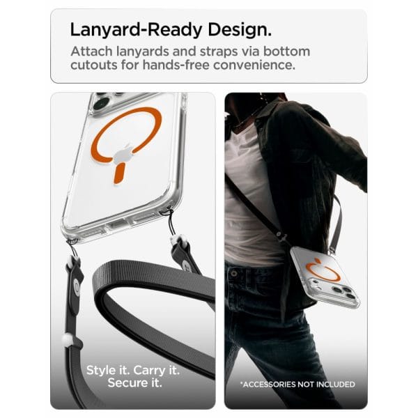 Θήκη iPhone 18 Pro / 17 Pro Spigen Ultra Hybrid MagFit MagSafe Clear/Orange (ACS12159) - Image 13