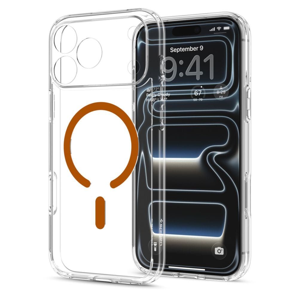 Θήκη iPhone 18 Pro / 17 Pro Spigen Ultra Hybrid MagFit MagSafe Clear/Orange (ACS12159) - Image 3