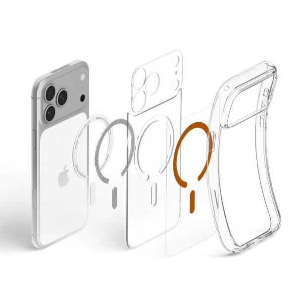 Θήκη iPhone 18 Pro / 17 Pro Spigen Ultra Hybrid MagFit MagSafe Clear/Orange (ACS12159) - Image 6