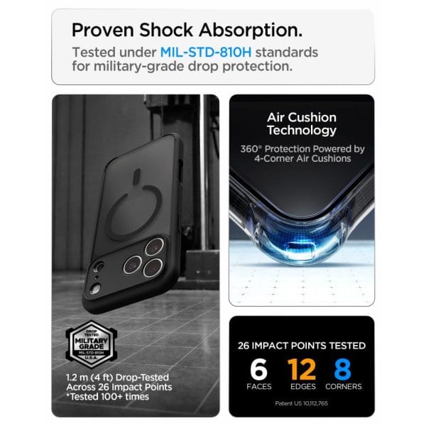 Θήκη iPhone 18 Pro / 17 Pro Spigen Ultra Hybrid MagFit MagSafe Frost Black (ACS12160) - Image 8