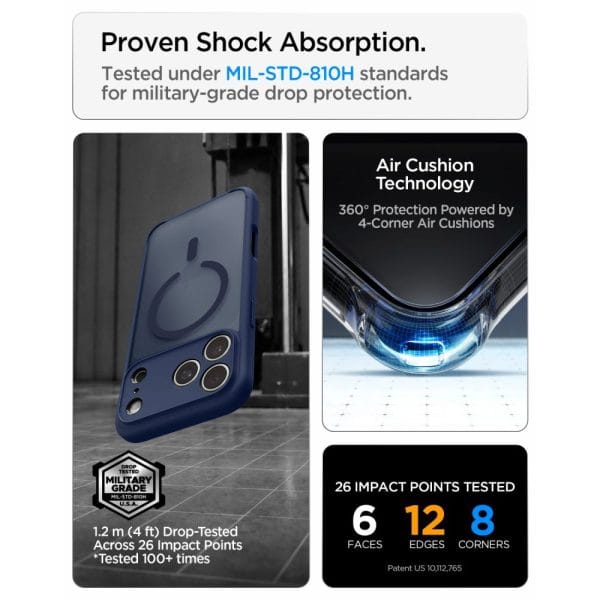 Θήκη iPhone 18 Pro / 17 Pro Spigen Ultra Hybrid MagFit MagSafe Frost Deep Blue (ACS11931) - Image 10