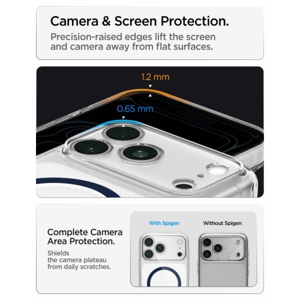 Θήκη iPhone 18 Pro Max / 17 Pro Max Spigen Ultra Hybrid MagFit MagSafe Clear / Deep Blue (ACS12121) - Image 12