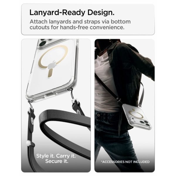 Θήκη iPhone 18 Pro Max / 17 Pro Max Spigen Ultra Hybrid MagFit MagSafe Clear / Gold (ACS12120) - Image 13