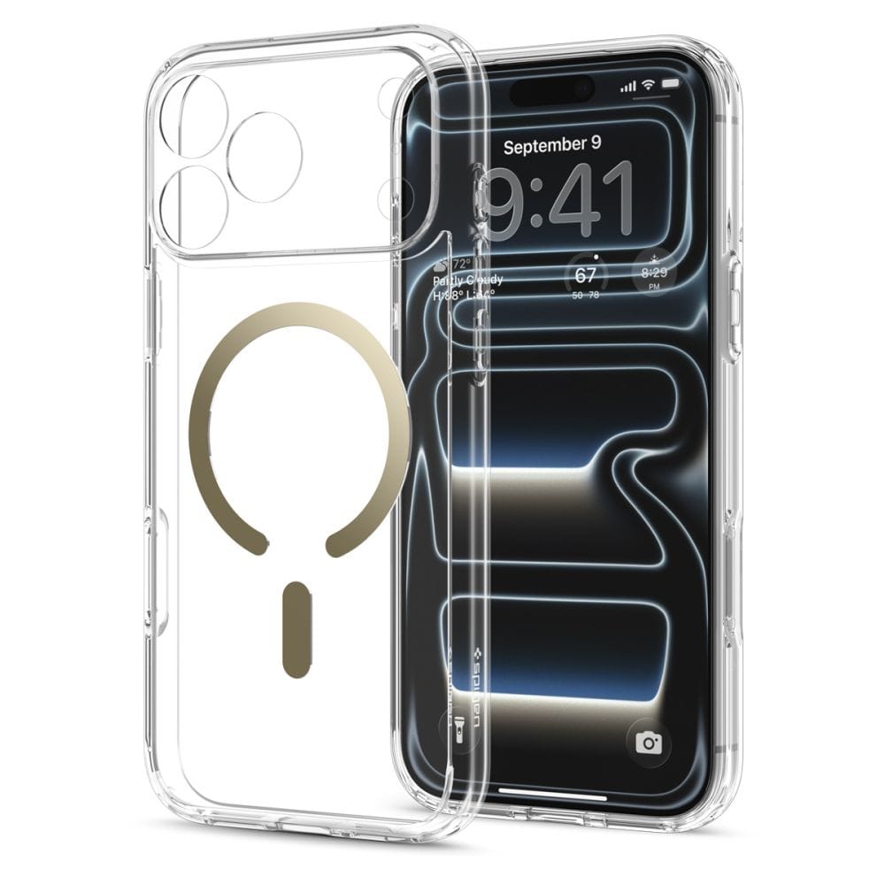 Θήκη iPhone 18 Pro Max / 17 Pro Max Spigen Ultra Hybrid MagFit MagSafe Clear / Gold (ACS12120) - Image 3