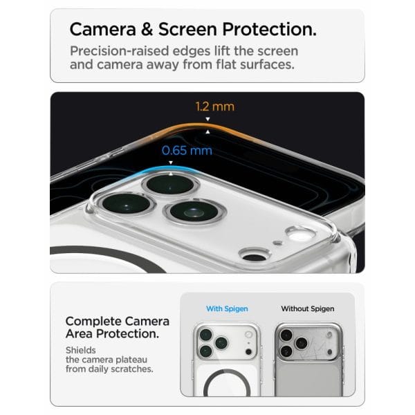 Θήκη iPhone 18 Pro Max / 17 Pro Max Spigen Ultra Hybrid MagFit MagSafe Clear / Graphite (ACS12119) - Image 12