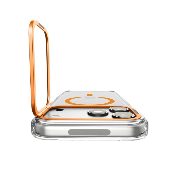 Θήκη iPhone 18 Pro / 17 Pro Spigen Ultra Hybrid Optik S MagFit MagSafe Kickstand Clear/Orange (ACS11923) - Image 5
