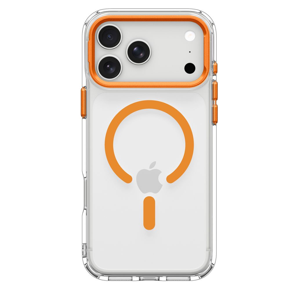 Θήκη iPhone 18 Pro Max / 17 Pro Max Spigen Ultra Hybrid Optik S MagFit MagSafe Kickstand Clear/Orange (ACS11910) - Image 3