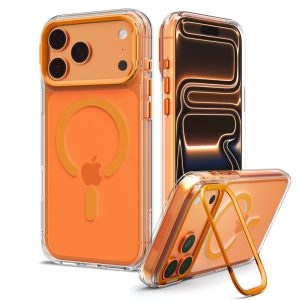 Θήκη iPhone 18 Pro Max 17 Pro Max Spigen Ultra Hybrid Optik S MagFit MagSafe Kickstand Clear Orange