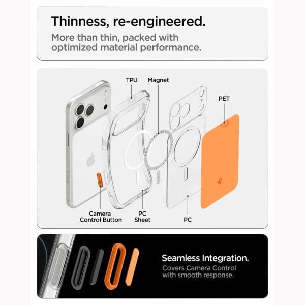 Θήκη iPhone 18 Pro / 17 Pro Spigen Ultra Hybrid T MagFit MagSafe Glossy Orange (ACS12170) - Image 9