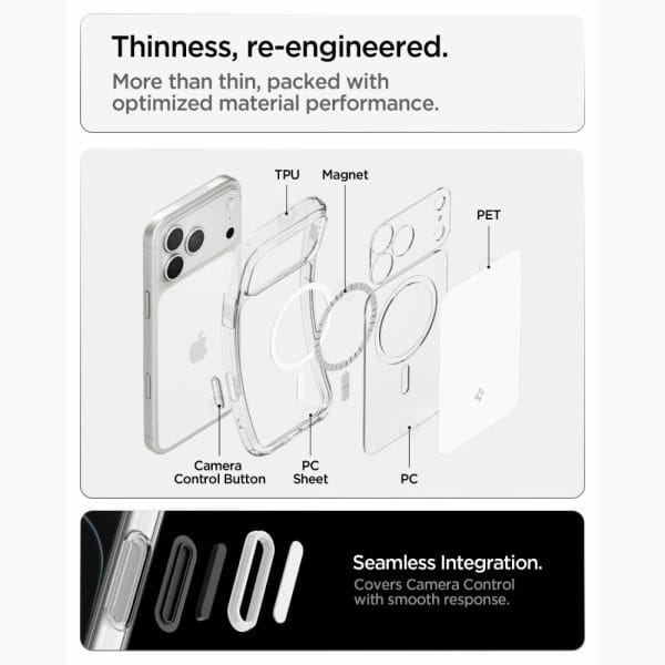 Θήκη iPhone 18 Pro / 17 Pro Spigen Ultra Hybrid T MagFit MagSafe Glossy White (ACS12169) - Image 9