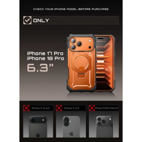 Θήκη iPhone 18 Pro / 17 Pro Supcase Grip Pro Mag MagSafe Coral - Image 7
